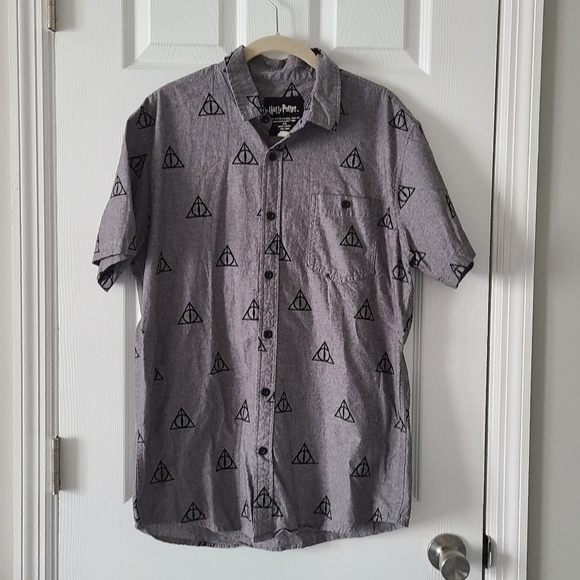 SALE!! Harry Potter Deathly Hallows Button Down - Picture 1 of 4